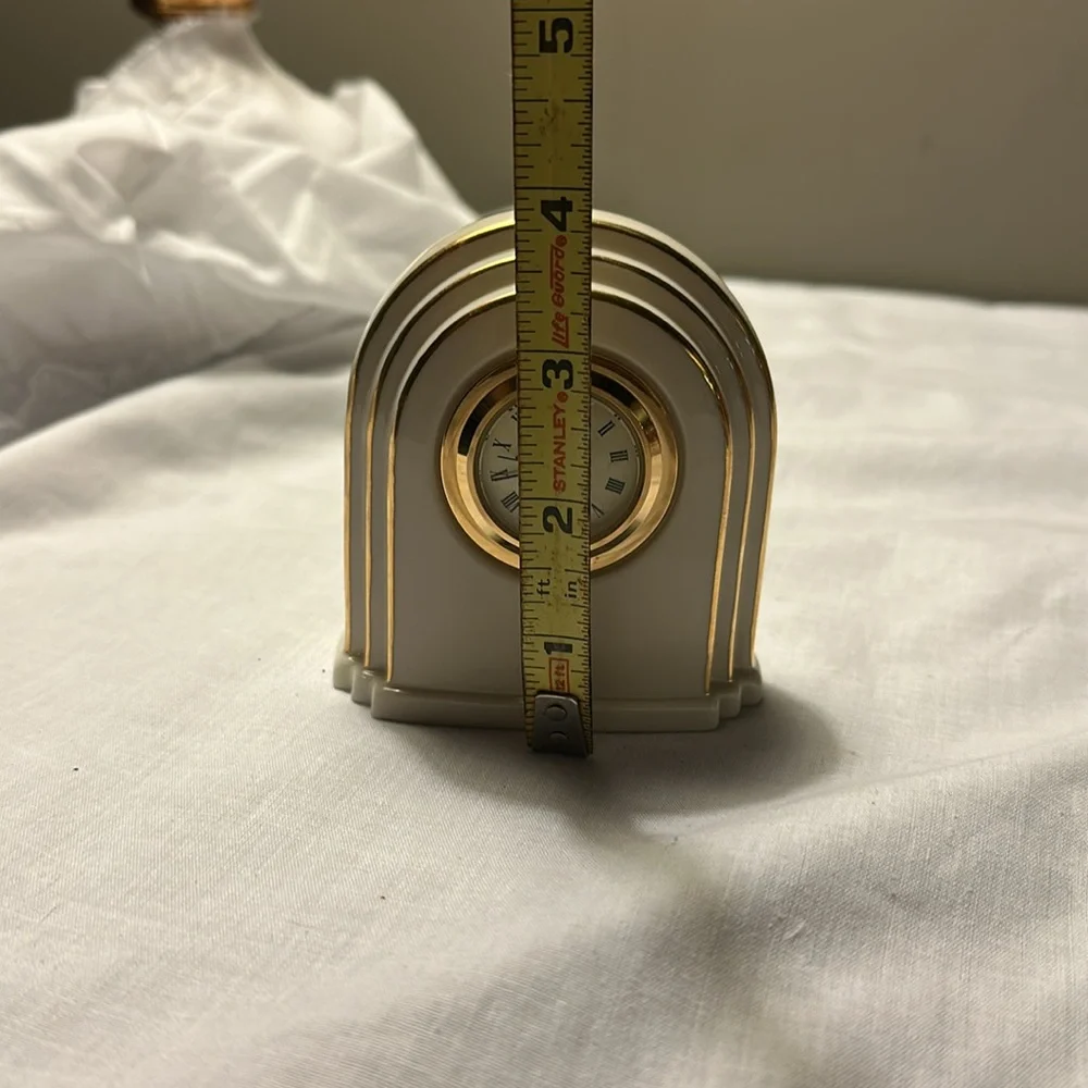 Elegant Gold and Cream LENOX Table Clock